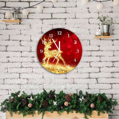 Glasuhr Runden Goldene Ren-Weihnachtsdekoration