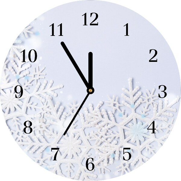 Glasuhr Runden Schneeflocken Winter-Schnee