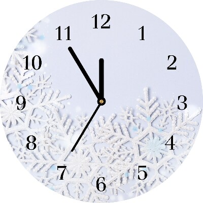 Glasuhr Runden Schneeflocken Winter-Schnee