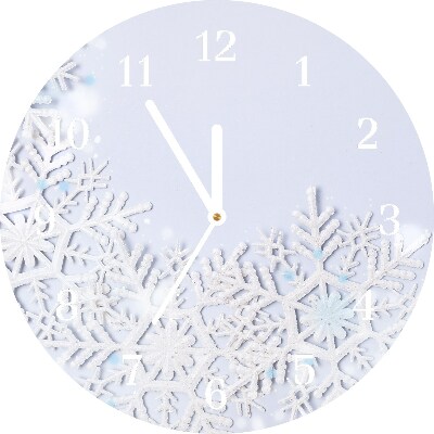 Glasuhr Runden Schneeflocken Winter-Schnee