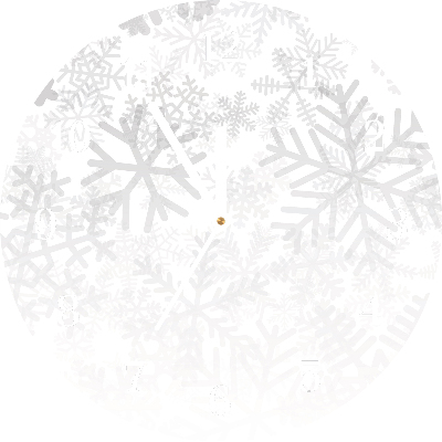 Glasuhr Runden Winter-Schnee-Schneeflocken