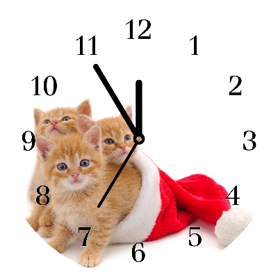 Glasuhr Runden Katzen-Weihnachtsweihnachtsmann