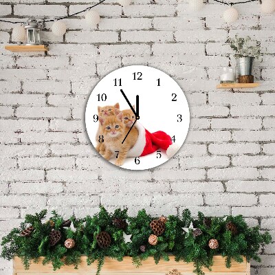 Glasuhr Runden Katzen-Weihnachtsweihnachtsmann