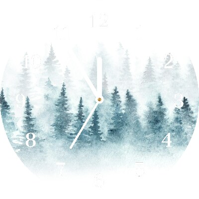 Glasuhr Runden Wald Weihnachtsbaum Weihnachtsschnee