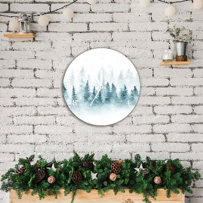 Glasuhr Runden Wald Weihnachtsbaum Weihnachtsschnee