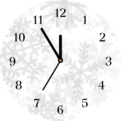 Glasuhr Runden Winter-Schnee-Schneeflocken