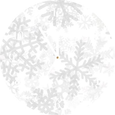 Glasuhr Runden Winter-Schnee-Schneeflocken
