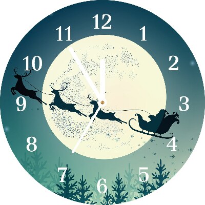 Glasuhr Runden Weihnachtsmann Schlitten Weihnachten
