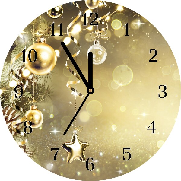 Glasuhr Runden Gold Weihnachtsschmuck