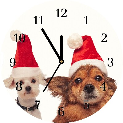 Glasuhr Runden Hunde Weihnachtsmann-Weihnachten