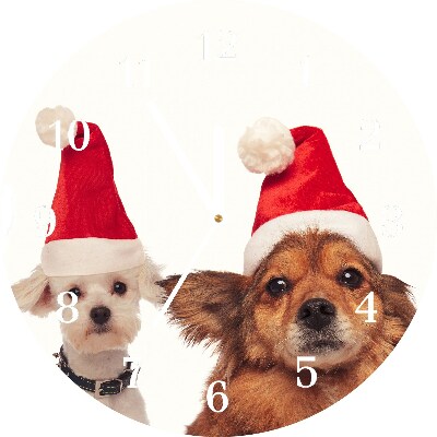 Glasuhr Runden Hunde Weihnachtsmann-Weihnachten