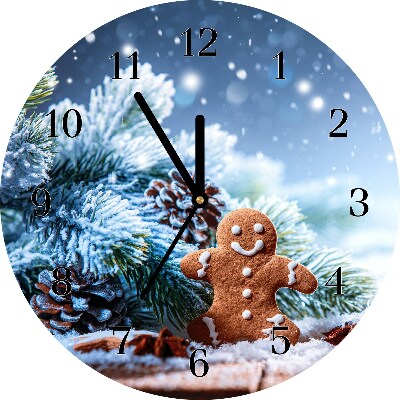 Glasuhr Runden Lebkuchen Weihnachtsferien Schnee