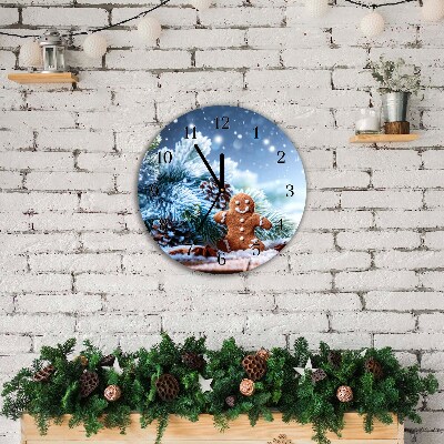 Glasuhr Runden Lebkuchen Weihnachtsferien Schnee