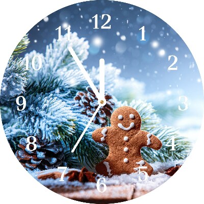 Glasuhr Runden Lebkuchen Weihnachtsferien Schnee