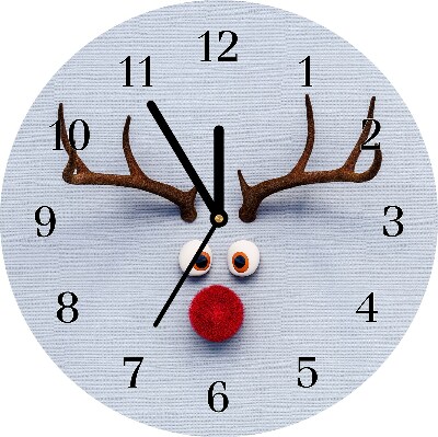 Glasuhr Runden Heiliges Rentier Rudolf