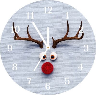 Glasuhr Runden Heiliges Rentier Rudolf