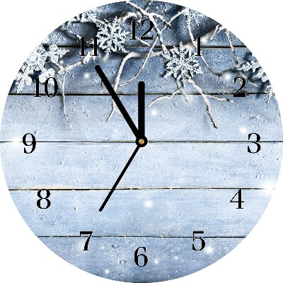 Glasuhr Runden Heiliger Schneeflocken Winter Frost
