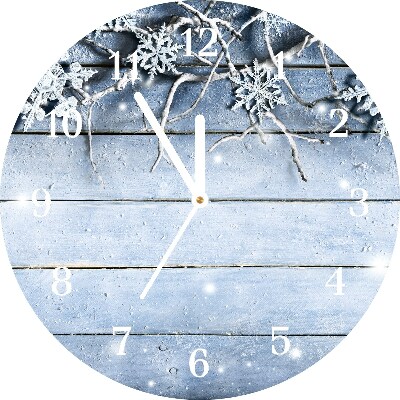 Glasuhr Runden Heiliger Schneeflocken Winter Frost