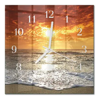 Quadratische wanduhr modern Strand Meer