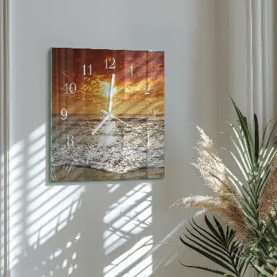 Quadratische wanduhr modern Strand Meer