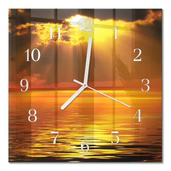 Wanduhr mit motiv quadratisch Sonnenuntergang