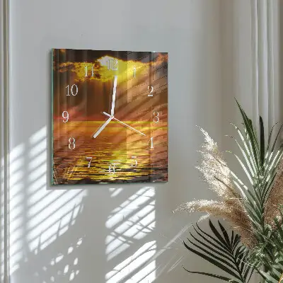 Wanduhr mit motiv quadratisch Sonnenuntergang