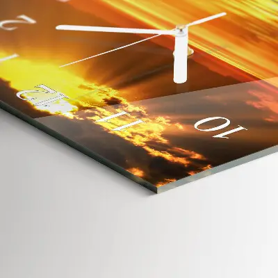 Wanduhr mit motiv quadratisch Sonnenuntergang
