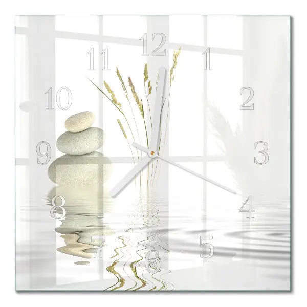 Quadratische wanduhr modern Steine