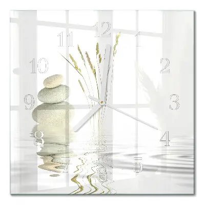 Quadratische wanduhr modern Steine