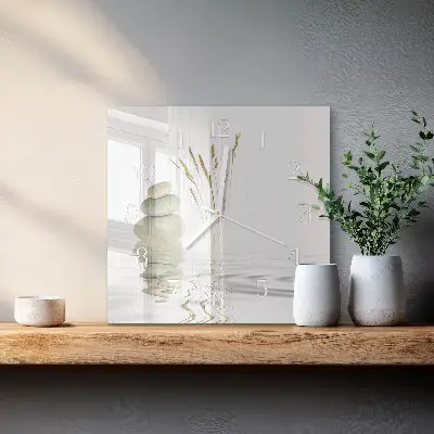 Quadratische wanduhr modern Steine