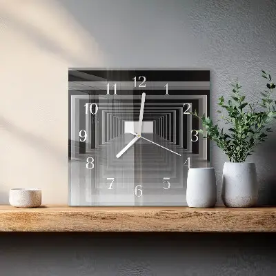 Glasuhr quadratisch 3D-Tunnel