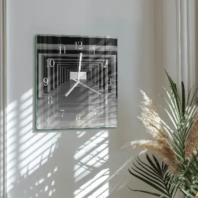 Glasuhr quadratisch 3D-Tunnel