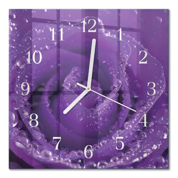 Moderne wanduhr quadratisch Rose