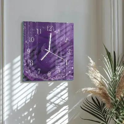 Moderne wanduhr quadratisch Rose