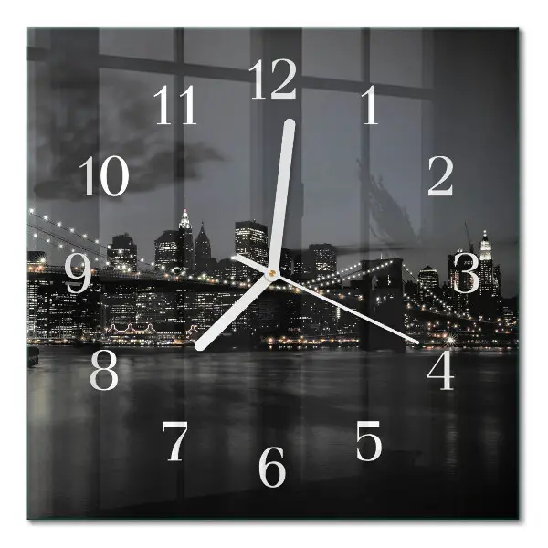 Quadratische wanduhr Horizontale Brücke