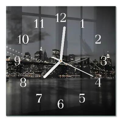 Quadratische wanduhr Horizontale Brücke