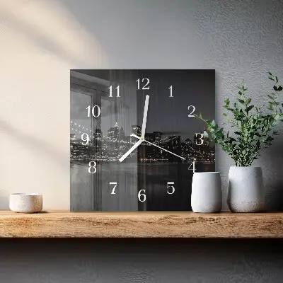 Quadratische wanduhr Horizontale Brücke