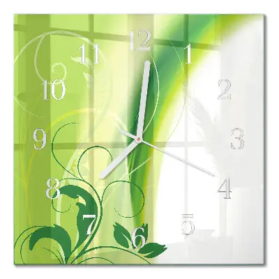 Wanduhr mit motiv quadratisch Blumenmuster