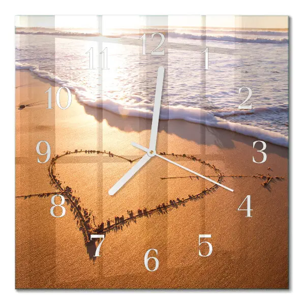 Moderne wanduhr quadratisch Das Herz des Strandes