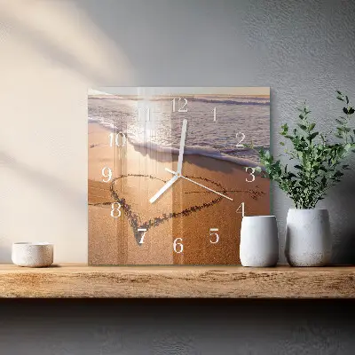 Moderne wanduhr quadratisch Das Herz des Strandes