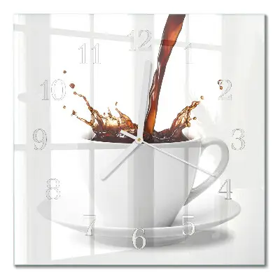Quadratische wanduhr modern Eine Tasse Kaffee