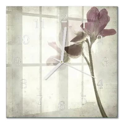 Quadratische wanduhr modern Vintage-Blume