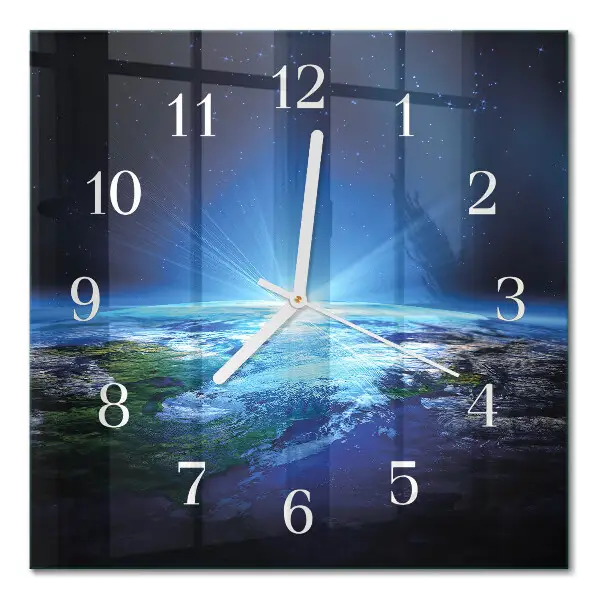 Quadratische wanduhr Das Universum der Erde