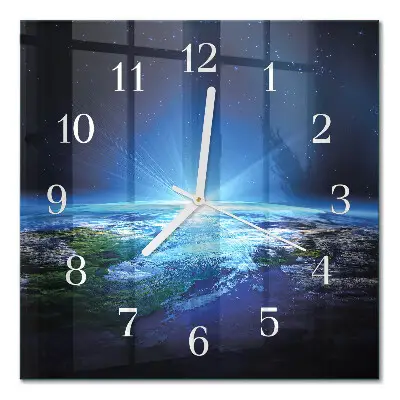 Quadratische wanduhr Das Universum der Erde