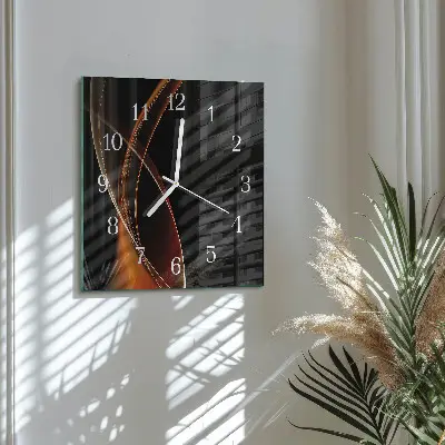 Glasuhr quadratisch Abstrakte Linien