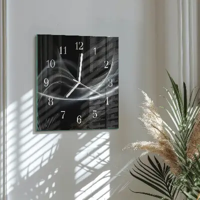 Quadratische wanduhr Abstrakte Linien