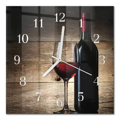 Quadratische wanduhr modern Wein