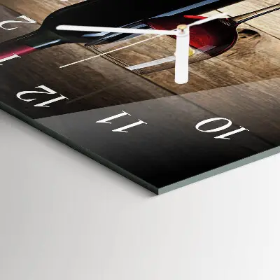 Quadratische wanduhr modern Wein