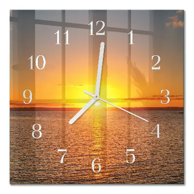 Glasuhr quadratisch Sonnenuntergang