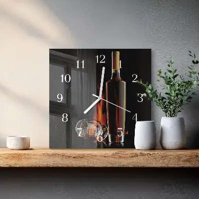 Quadratische wanduhr modern Alkohol